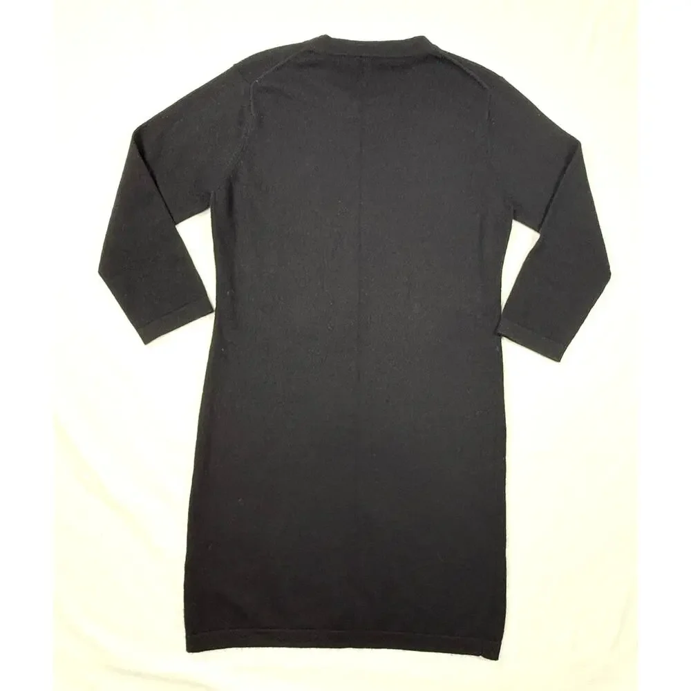 Kinross Cashmere Women's Black Knit 100% Cashmere Sweater Dress L (Retail $495) - Picture 5 of 10